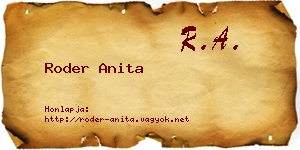 Roder Anita névjegykártya