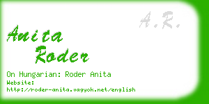 anita roder business card